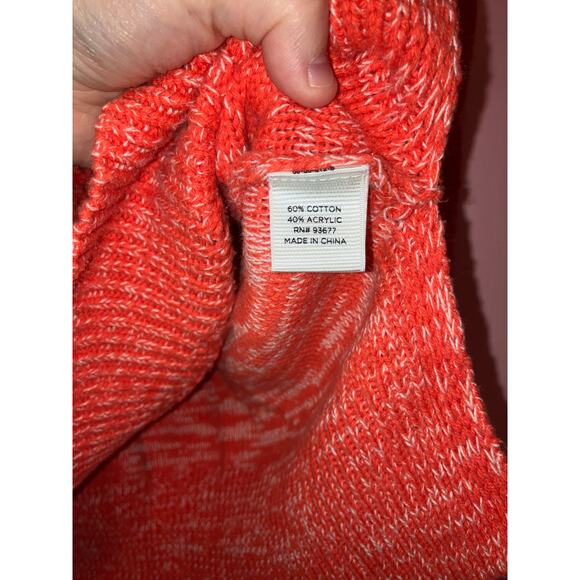 Stylus orange and white open knit crewneck sweater size medium - Picture 4 of 6